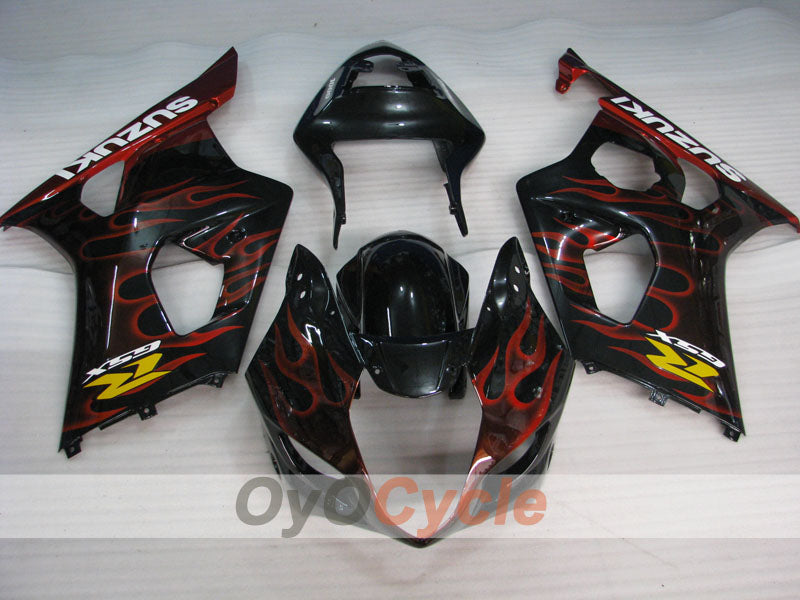 Kit de carenado por inyección para GSX R1000 03-04 - Rojo, Negro - Llama #OYO87901834