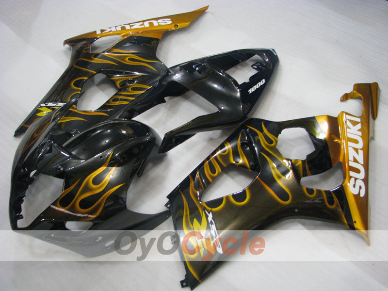 Kit de carenado por inyección para GSX R1000 03-04 - Amarillo, Negro - Llama #OYO87901835