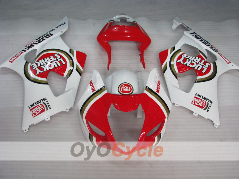 Kit de carenado por inyección para GSX R1000 03-04 - Rojo, Blanco - Lucky Strike #OYO87901843
