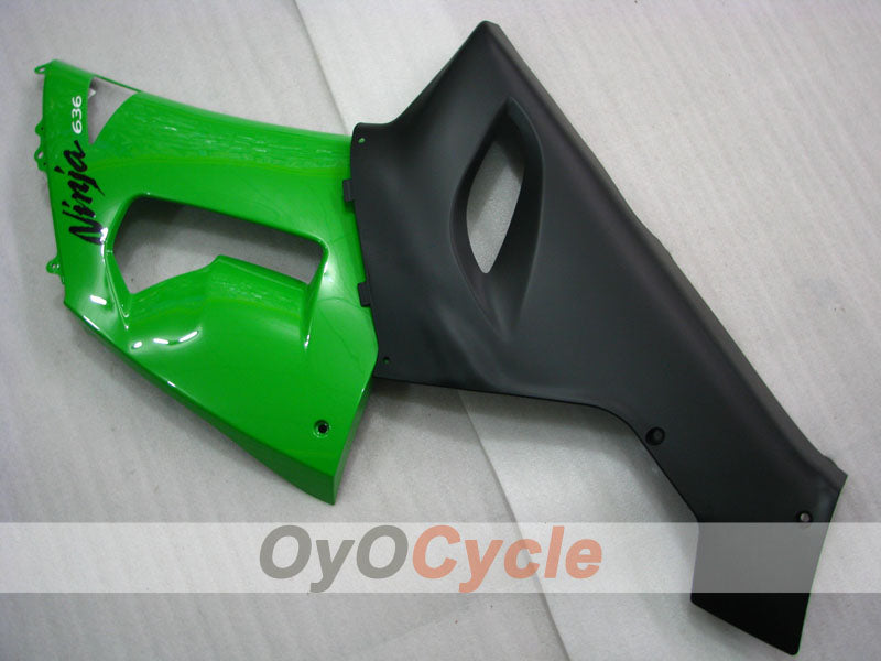 Kit de carenado por inyección para NINJA ZX-6R 05-06 - Verde, Negro - Estilo de fábrica #OYO87901855