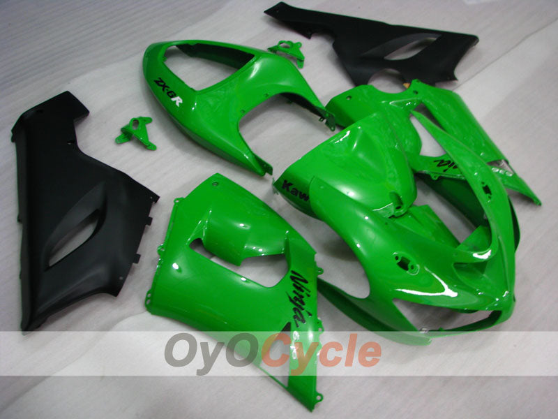 Kit de carenado por inyección para NINJA ZX-6R 05-06 - Verde, Negro - Estilo de fábrica #OYO87901855
