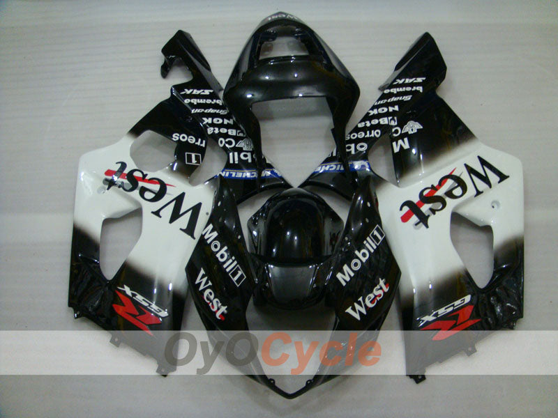 Kit de carenado por inyección para GSX R1000 03-04 - Blanco, Negro - Oeste #OYO87901926