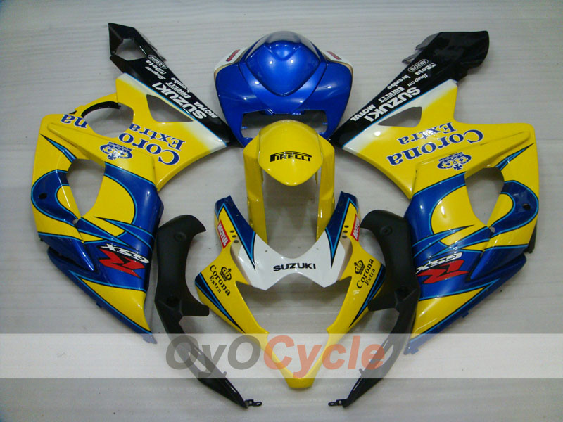 Carenado de inyección para GSX R1000 05-06 - Amarillo, Azul - Corona, MOTUL #OYO87901948