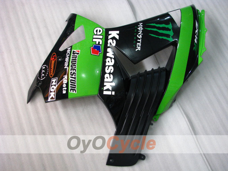 Carenado de inyección para NINJA ZX-14R 06-11 - Verde, Negro - Monster #OYO87902020