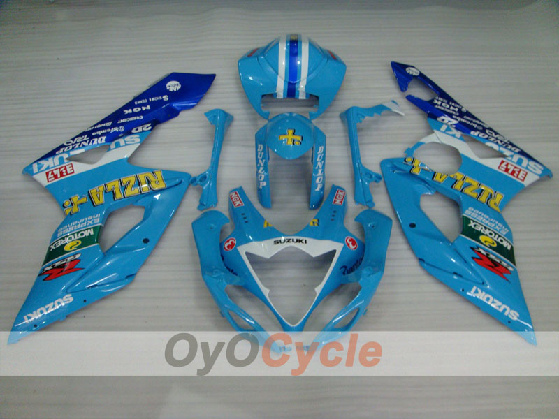 Kit de carenado por inyección para GSX R1000 05-06 - Azul, Blanco - Rizla+ #OYO87902060