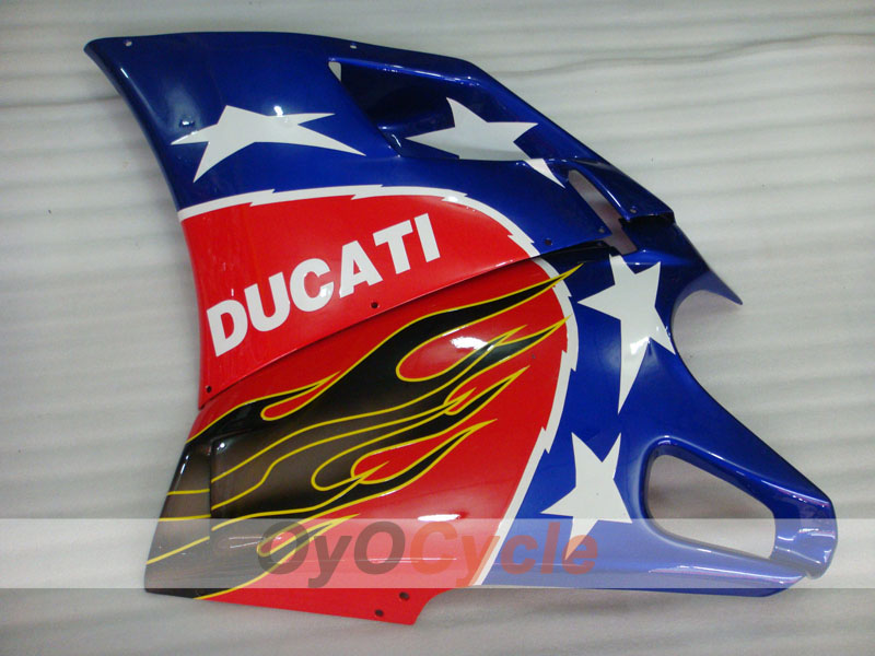Kit de carenado de inyección para Ducati 748 94-02 - Rojo, Plata - Llama #OYO87902065