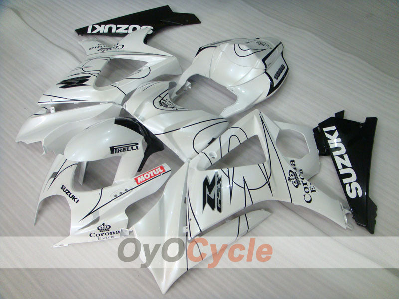 Kit de carenado por inyección para GSX R1000 07-08 - Blanco, Negro - Corona, MOTUL #OYO87902082