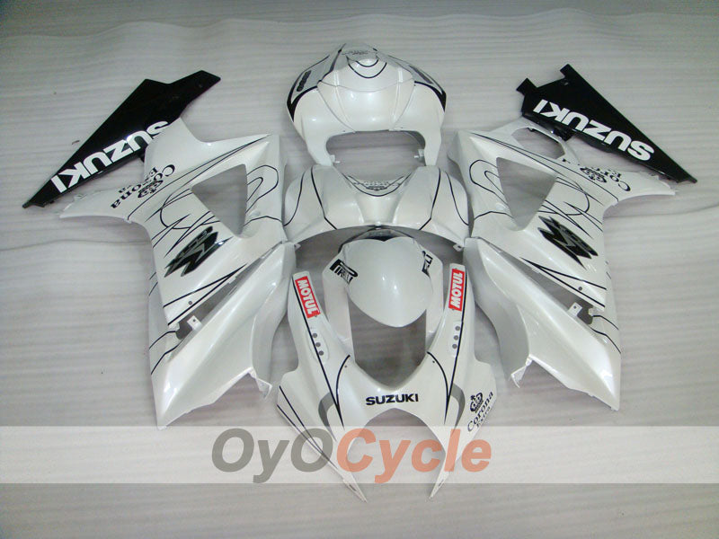 Kit de carenado por inyección para GSX R1000 07-08 - Blanco, Negro - Corona, MOTUL #OYO87902082
