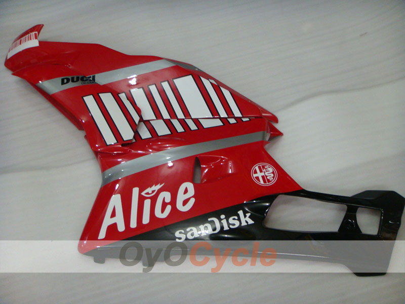 Kit de carenado de inyección para Ducati 749 03-04 - Rojo, Negro - Alice #OYO87902111