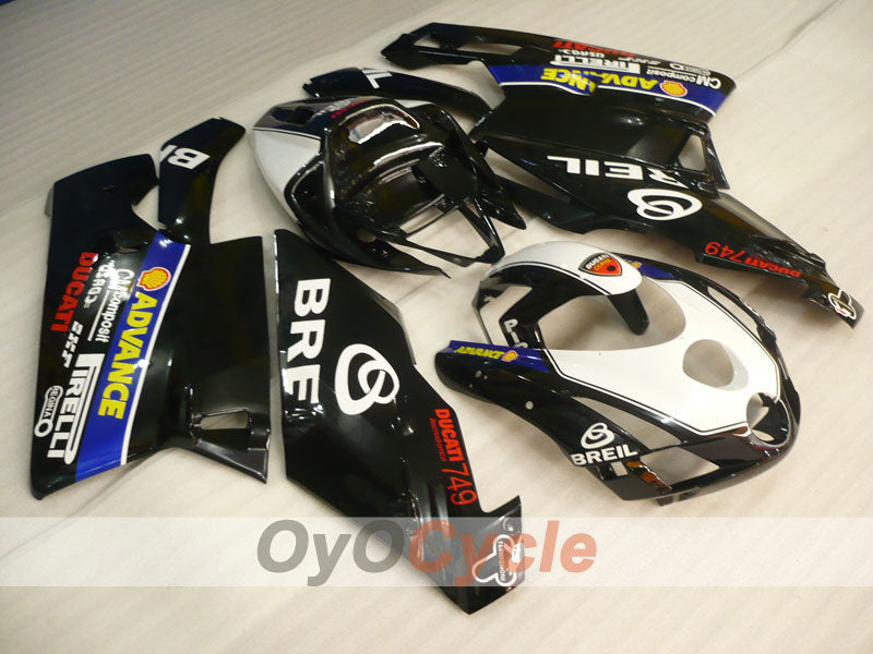 Kit de carenado de inyección para Ducati 749 03-04 - Blanco, Negro - BREIL #OYO87902112