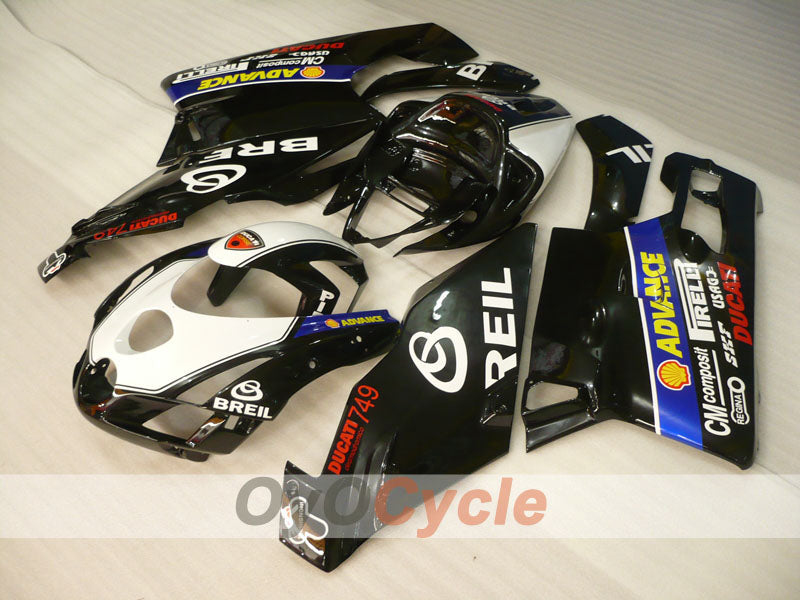 Kit de carenado de inyección para Ducati 749 03-04 - Blanco, Negro - BREIL #OYO87902112