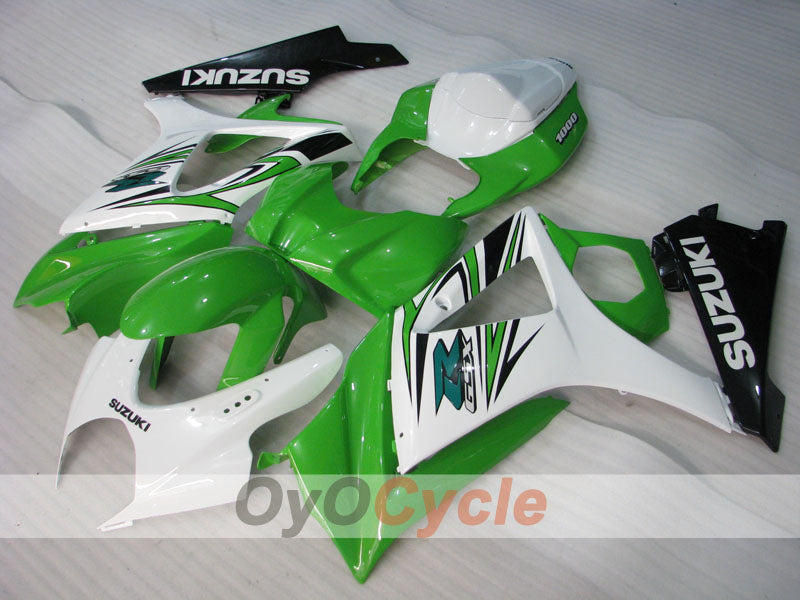 Kit de carenado por inyección para GSX R1000 07-08 - Verde, Blanco - Estilo de fábrica #OYO87902142