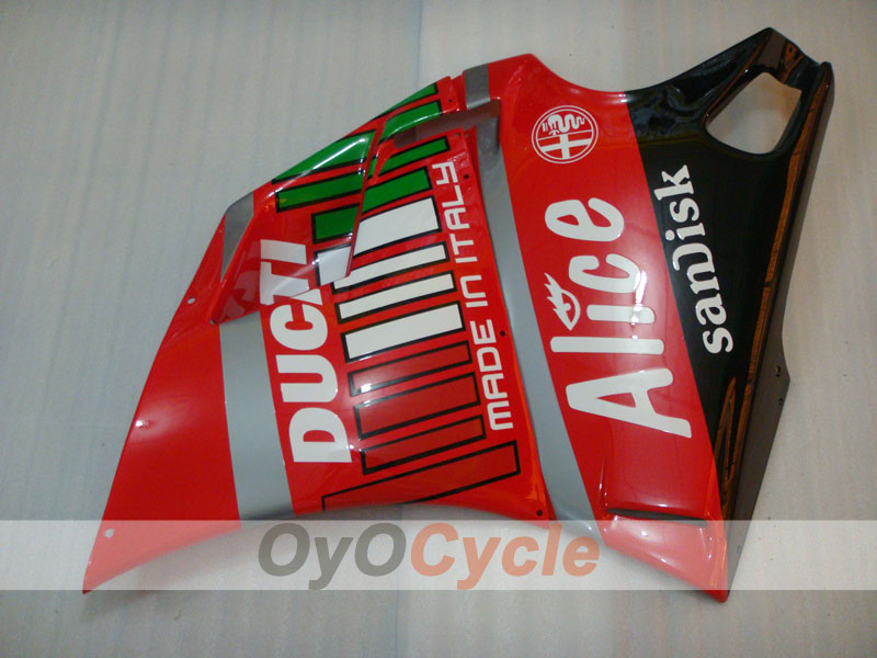 Carenado de inyección para Ducati 996 del 99-02 - Rojo, Negro - Alice #OYO87902190