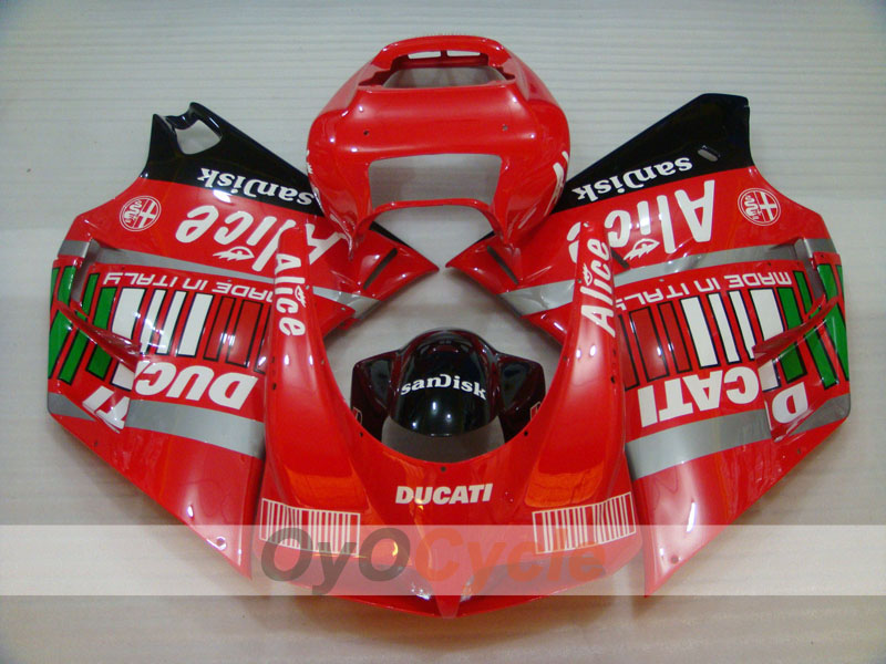 Carenado de inyección para Ducati 996 del 99-02 - Rojo, Negro - Alice #OYO87902190 Imagen secundaria del producto