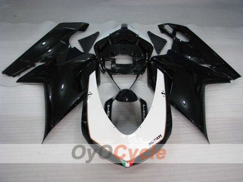 Kit de carenado por inyección para Ducati 848 08-13 - Blanco, Negro, Mate - Estilo de fábrica #OYO87902209