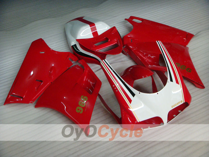 Kit de carenado por inyección para Ducati 996 del 99-02 - Rojo, Blanco - Estilo de fábrica #OYO87902213