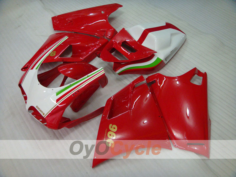 Kit de carenado por inyección para Ducati 996 del 99-02 - Rojo, Blanco - Estilo de fábrica #OYO87902214
