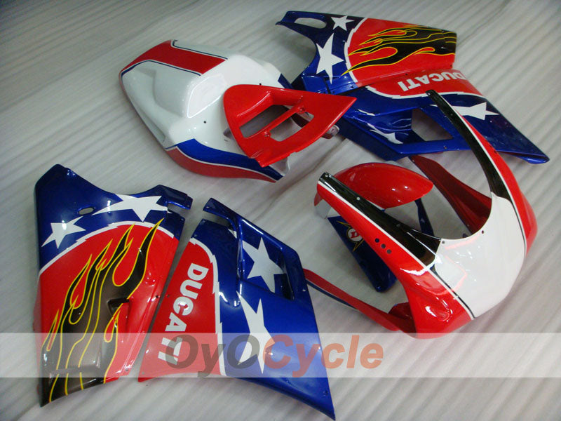 Carenado de inyección para Ducati 996 del 99-02 - Rojo, Plata - Llama #OYO87902218 Imagen principal del producto