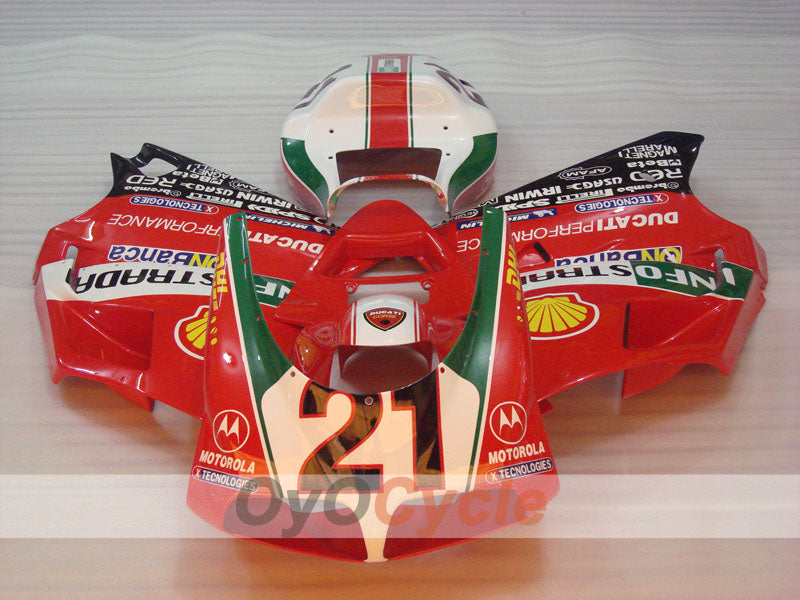 Kit de carenado por inyección para Ducati 996 del 99-02 - Rojo, Blanco - INFO STRADA #OYO87902223