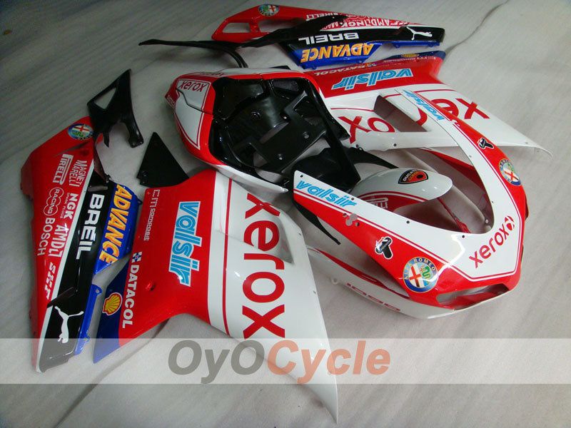 Kit de carenado de inyección para Ducati 1098 07-09 - Rojo, Blanco - Xerox #OYO87902252