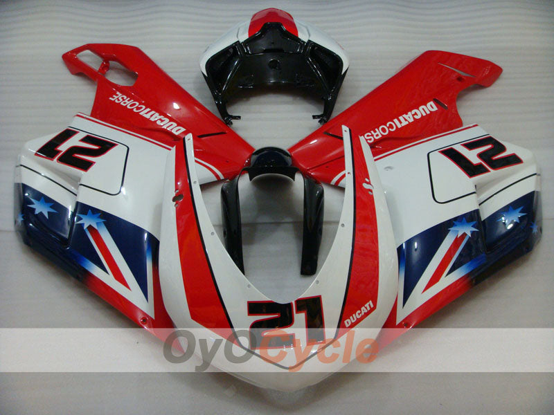 Carenado Inyectado para Ducati 848 08-13 - Rojo, Blanco - Xerox #OYO87902261