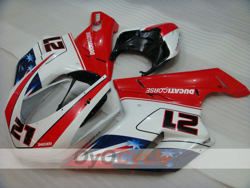 Carenado Inyectado para Ducati 848 08-13 - Rojo, Blanco - Xerox #OYO87902261 Imagen principal del producto
