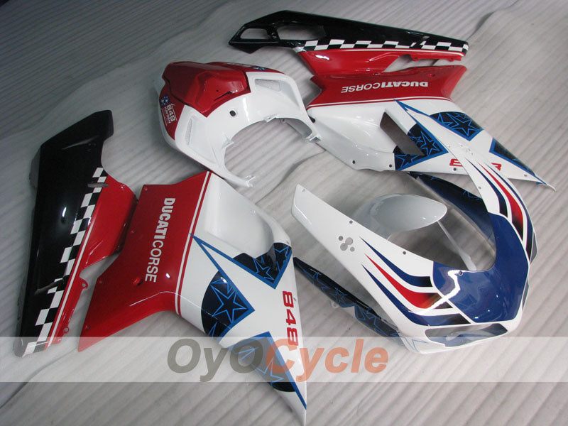 Carenado de inyección para Ducati 848 08-13 - Rojo, Blanco - Xerox #OYO87902266