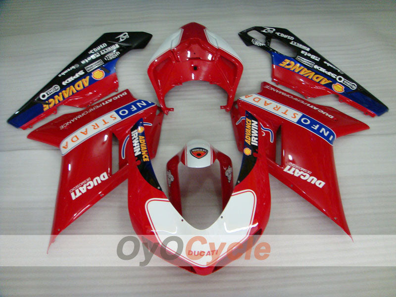 Kit de carenado de inyección para Ducati 1098 07-09 - Rojo, Blanco - INFO STRADA #OYO87902297 Imagen secundaria del producto