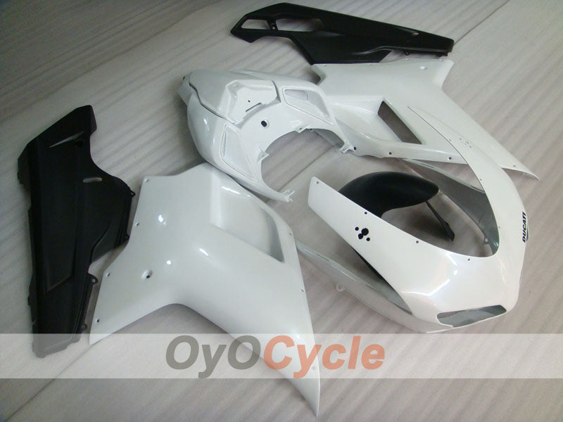 Kit de carenado de inyección para Ducati 1098 07-09 - Blanco, Negro, Mate - Estilo de fábrica #OYO87902323