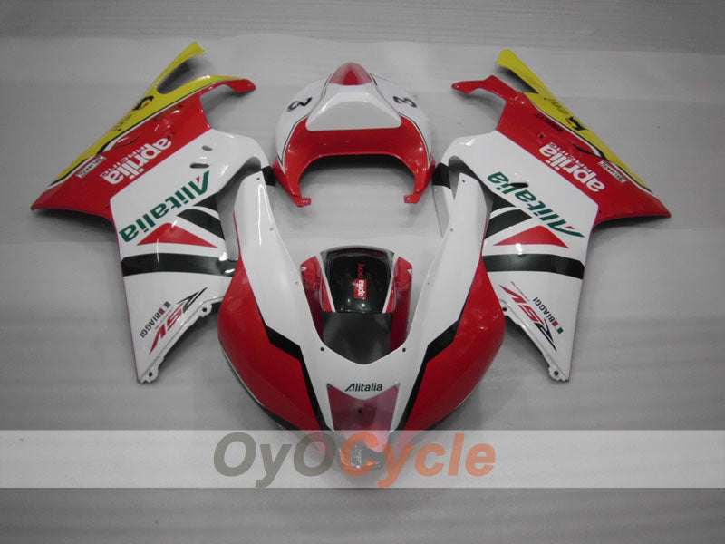Kit de carenado para Aprilia RSV1000R 03-06 - Rojo, Blanco - Estilo de fábrica #OYO87902416