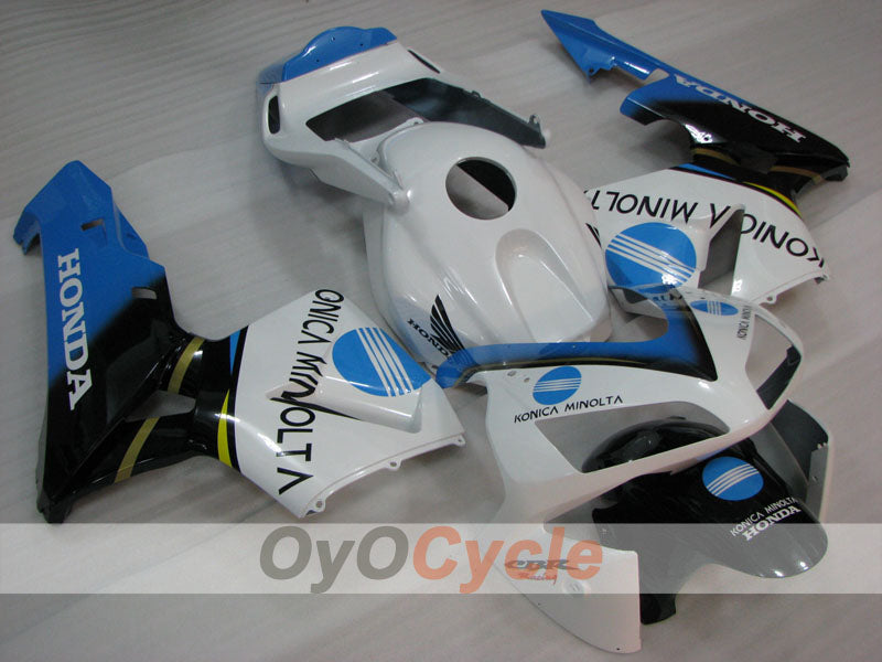 Kit de carenado por inyección para CBR600RR 03-04 - Blanco, Negro - Konica Minolta #OYO87902527