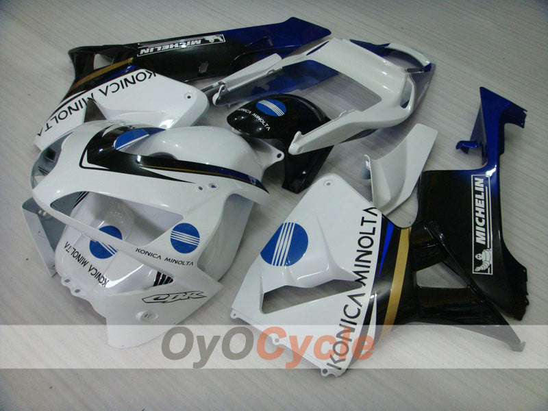 Kit de carenado por inyección para CBR600RR 03-04 - Blanco, Negro - Konica Minolta #OYO87902530