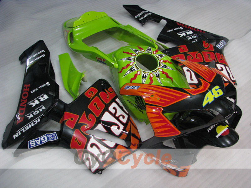 Kit de carenado por inyección para CBR600RR 03-04 - Verde, Negro - Rossi #OYO87902544 Imagen principal del producto