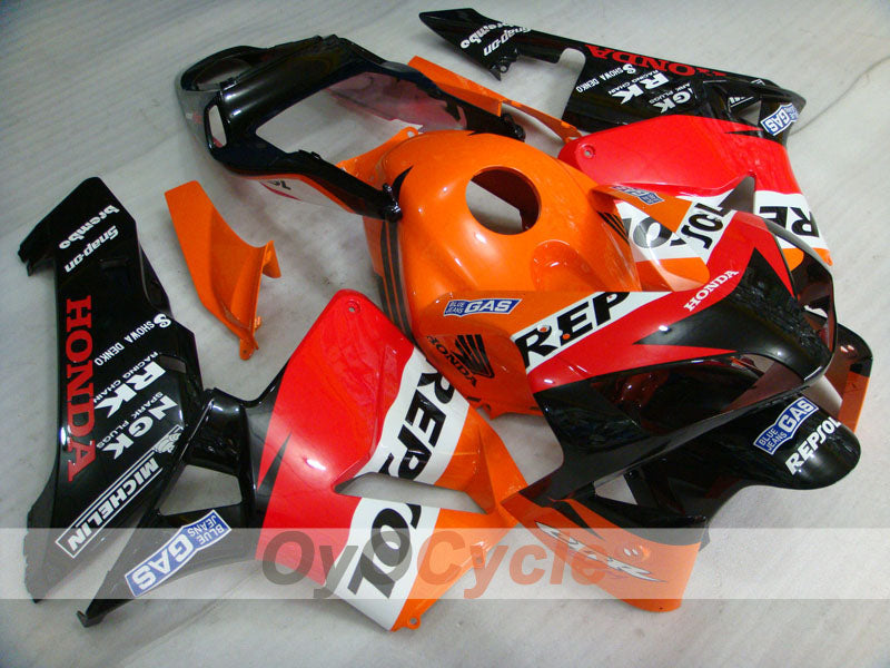 Kit de carenado de inyección para 03-04 CBR600RR - Naranja, Negro - Repsol #OYO87902584