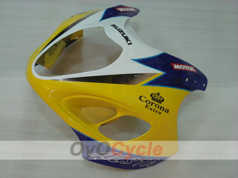 Kit de carenado por inyección para GSXR1300 Hayabusa 99-07 - Amarillo, Azul - Corona, MOTUL #OYO87902651