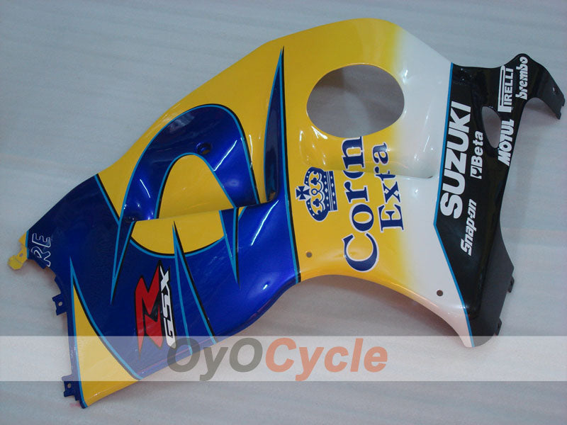 Kit de carenado por inyección para GSXR1300 Hayabusa 99-07 - Amarillo, Azul - Corona, MOTUL #OYO87902651