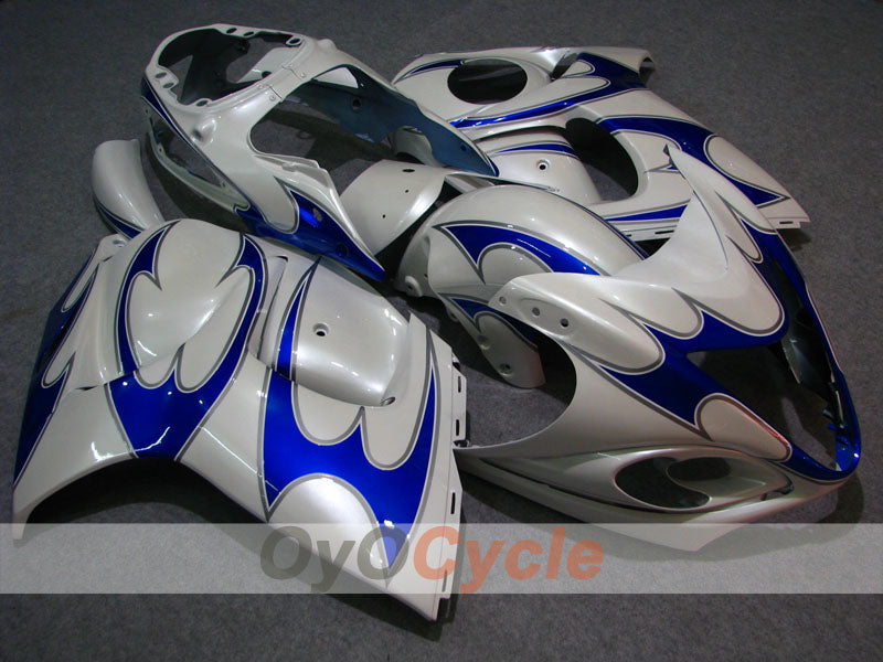 Kit de carenado de inyección para GSXR1300 Hayabusa 08-20 - Azul, blanco - Llama #OYO87902670