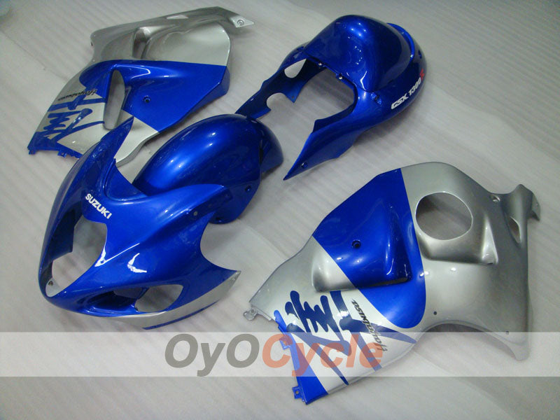 Kit de carenado por inyección para GSXR1300 Hayabusa 99-07 - Azul, Plata - Estilo de Fábrica #OYO87902678