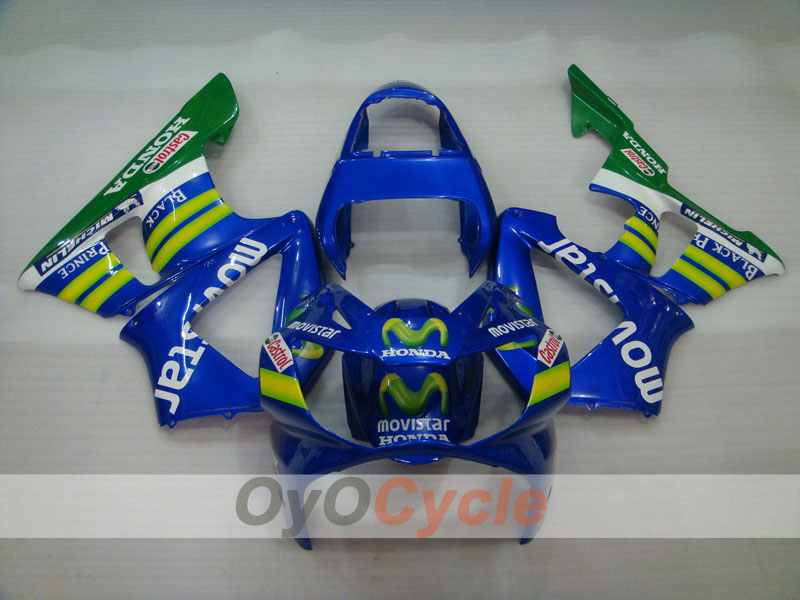 Kit de carenado por inyección para 00-01 CBR900RR 929 - Amarillo, Azul - Movistar #OYO87902710 Imagen principal del producto
