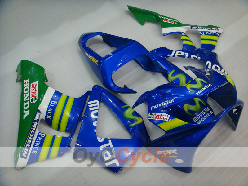 Kit de carenado por inyección para 00-01 CBR900RR 929 - Amarillo, Azul - Movistar #OYO87902710