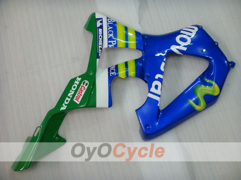 Kit de carenado por inyección para 00-01 CBR900RR 929 - Amarillo, Azul - Movistar #OYO87902710