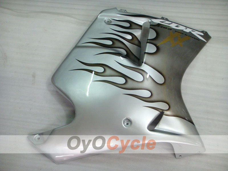 Kit de carenado por inyección para CBR1100XX 96-07 - Negro, Plata - Llama #OYO87902801
