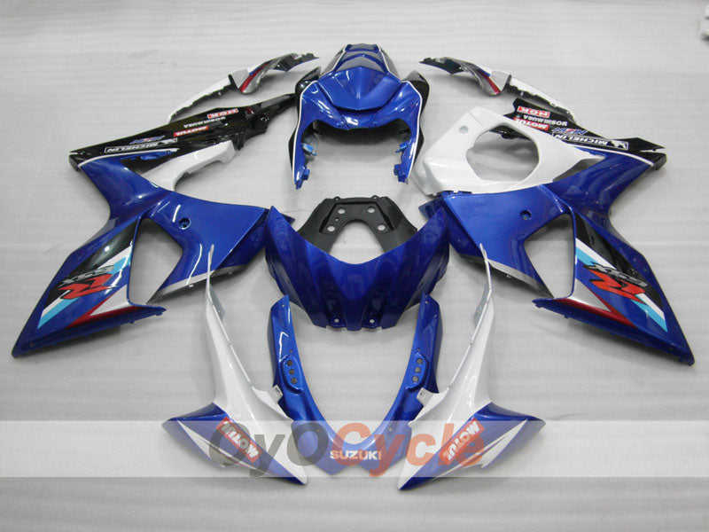 Carenado de inyección para GSX R1000 09-16 - Azul, Blanco - Estilo de fábrica #OYO87902875