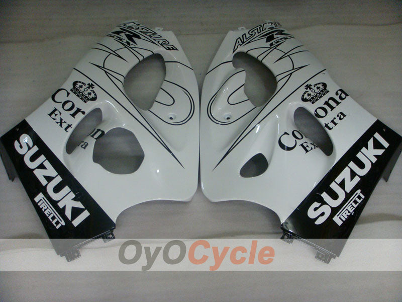 Kit de carenado para Suzuki GSXR600 97-00 - Blanco, Negro - Corona, MOTUL #OYO87902976