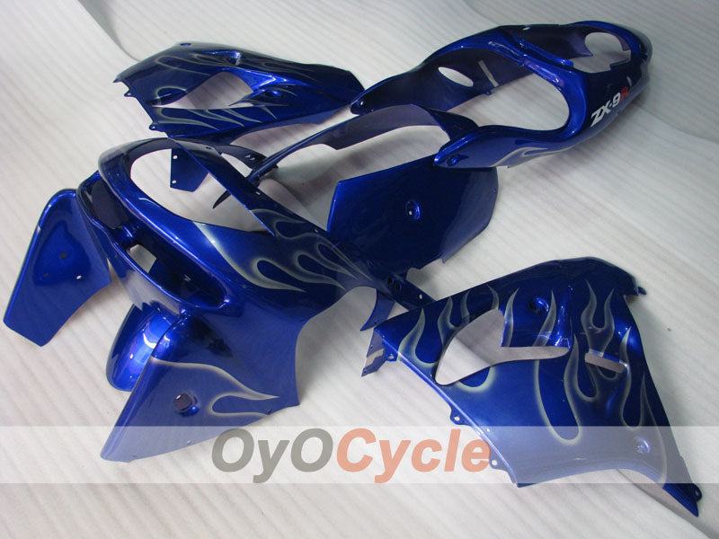 Kit de carenado para NINJA ZX-9R 98-99 - Azul, Plata - Llama #OYO87903007