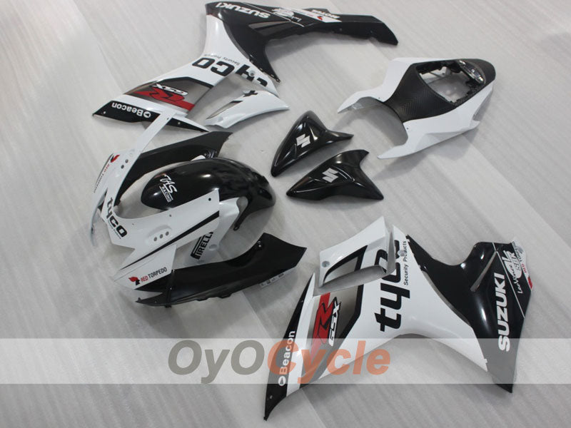 Kit de carenado por inyección para GSX R750 11-26 - Blanco, Negro - Estilo de Fábrica #OYO87903198