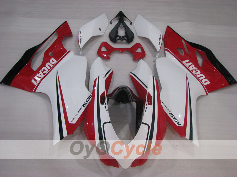 Kit de carenado por inyección para Ducati 1199 del 11 al 14 - Rojo, Blanco - Estilo de fábrica #OYO87903386