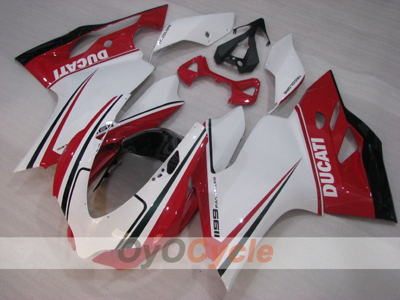 Kit de carenado por inyección para Ducati 1199 del 11 al 14 - Rojo, Blanco - Estilo de fábrica #OYO87903386