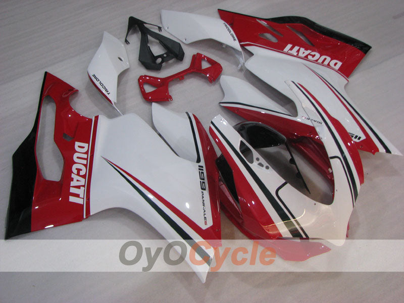 Kit de carenado por inyección para Ducati 1199 del 11 al 14 - Rojo, Blanco - Estilo de fábrica #OYO87903386