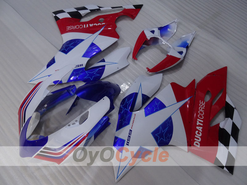 Carenado inyectado para Ducati 1199 11-14 - Rojo, Blanco - Estilo de fábrica #OYO87903388